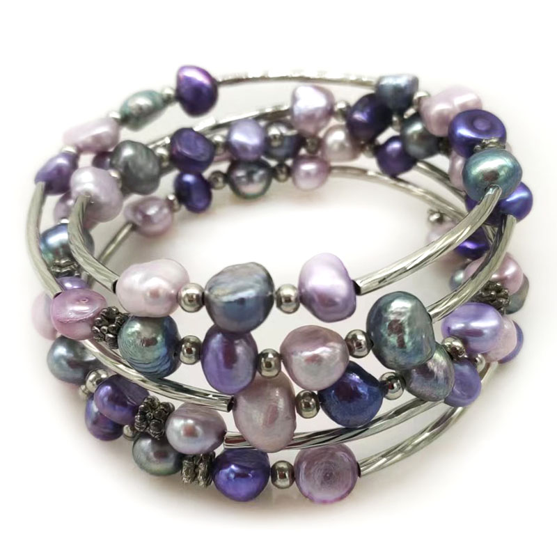 Memory Wire Bracelet - 33 Inches 7-8mm Purple Memory Wire