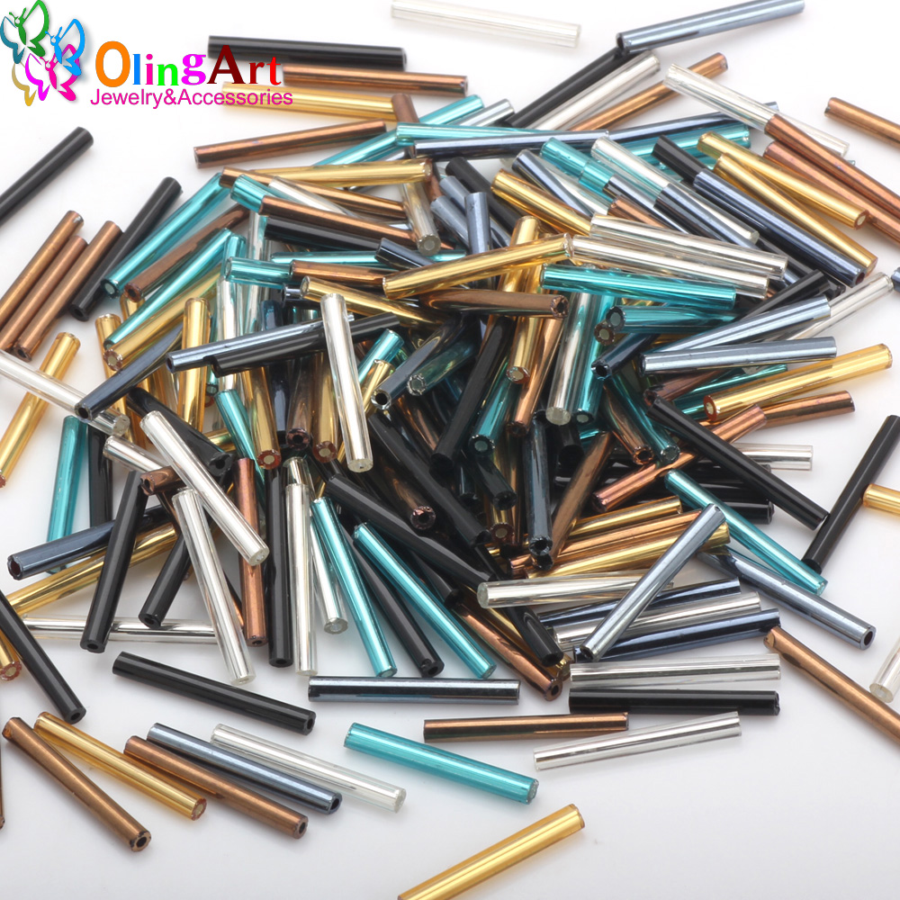 Seed Bead Tube - OlingArt Metallic Multicolor Tube 2.5x20mm 45g/Lot