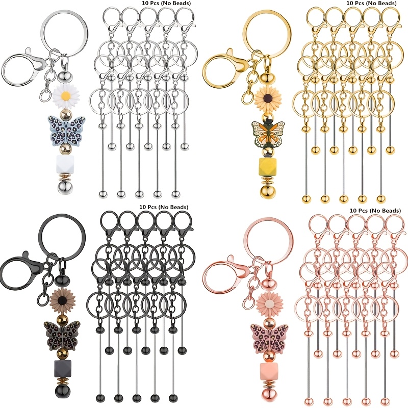 Jewelry Making Degree - 10pcs DIY Unique Blank Beaded Keychain