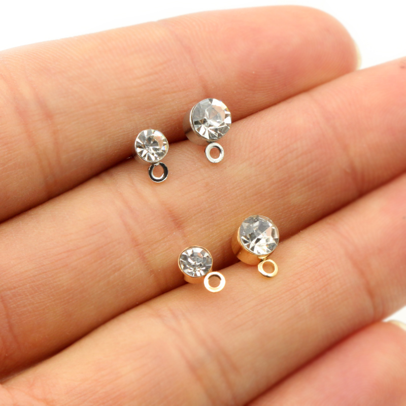 Jewelry Making Kits - 50pcs Stud Earrings Pins with Zircon