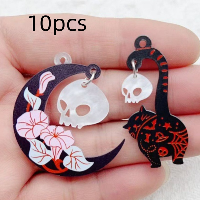10pcs Halloween Acrylic Ghost  - Jewelry Making recension och pris