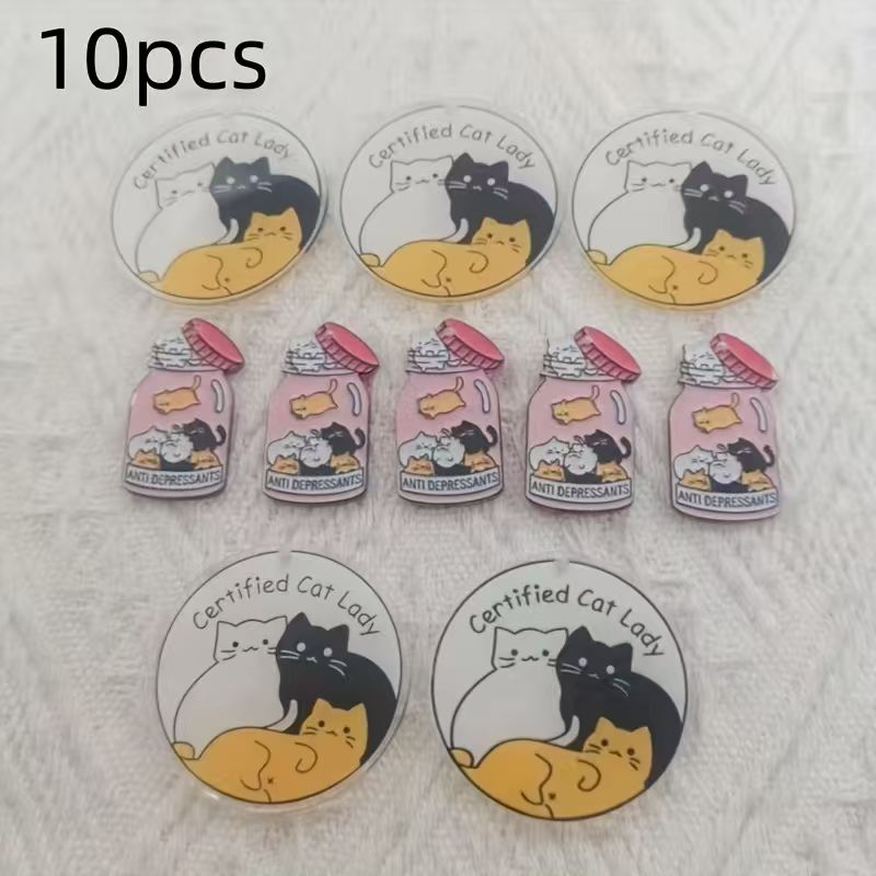 10pcs acrylic cute cat pendant - Jewelry Making recension och pris