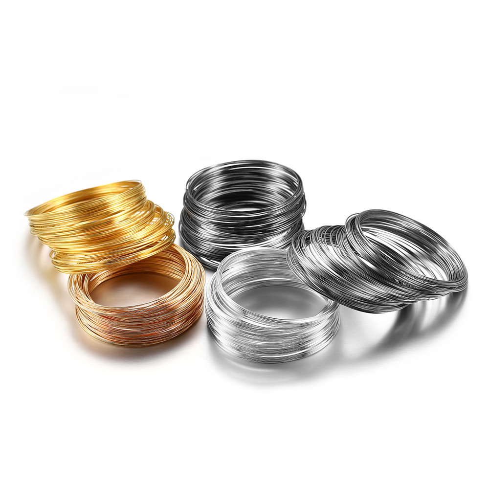 100 Loops/lot 0.6mm Silver Gol - Memory Wire Bracelet recension och pris
