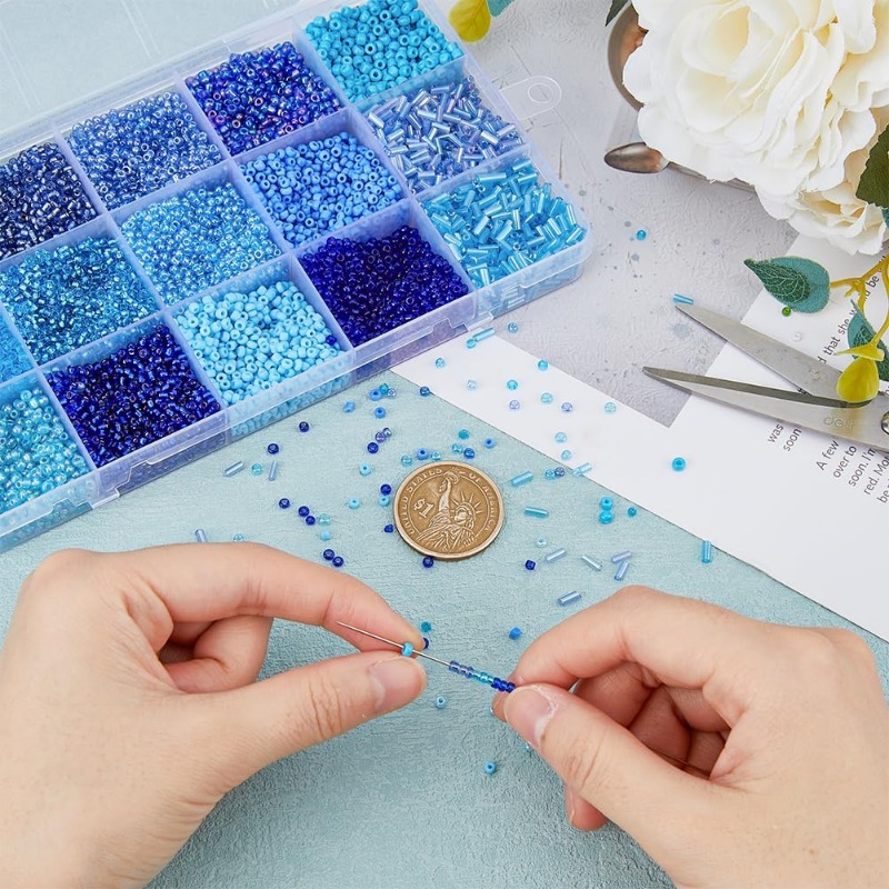 15000Pcs 15 Styles Blue Seed B - Seed Bead Tube recension och pris