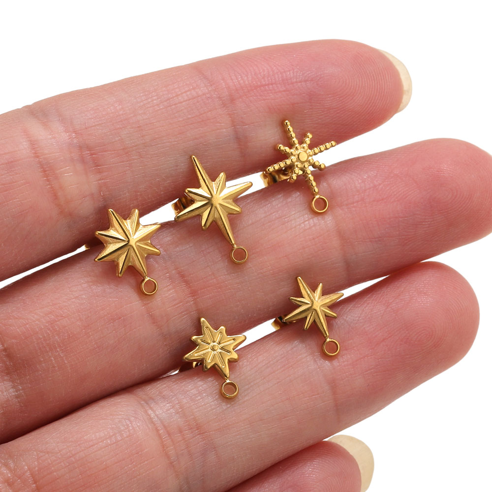 6pcs Stainless Steel Star Earr - Jewelry Making Workshops recension och pris