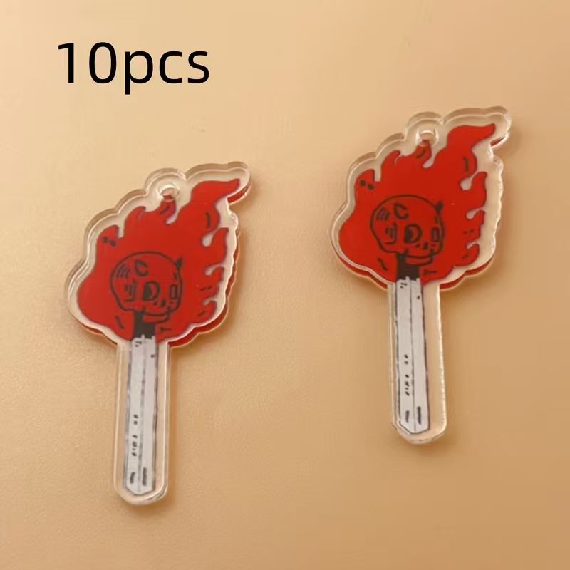 10pcs acrylic skull pendant, D - Jewelry Making recension och pris