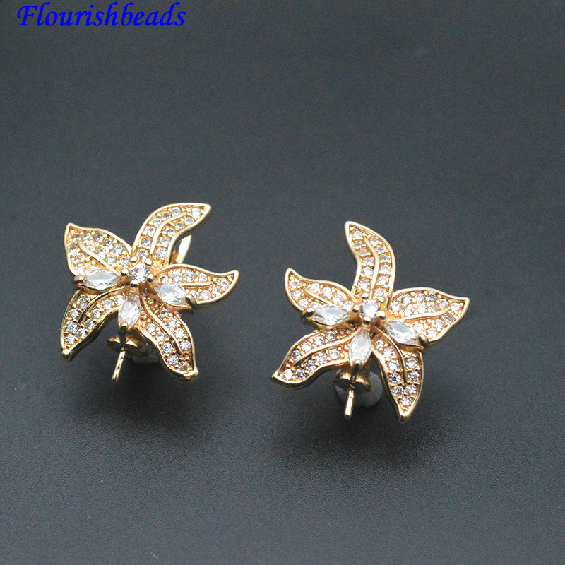 30pc Pin Style CZ Paved Flower - Jewelry Making Kits recension och pris