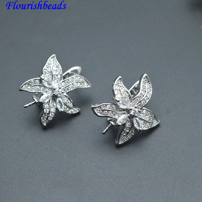 30pc Pin Style CZ Paved Flower - Jewelry Making Kits recension och pris