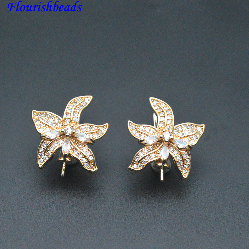 30pc Pin Style CZ Paved Flower - Jewelry Making Kits recension och pris