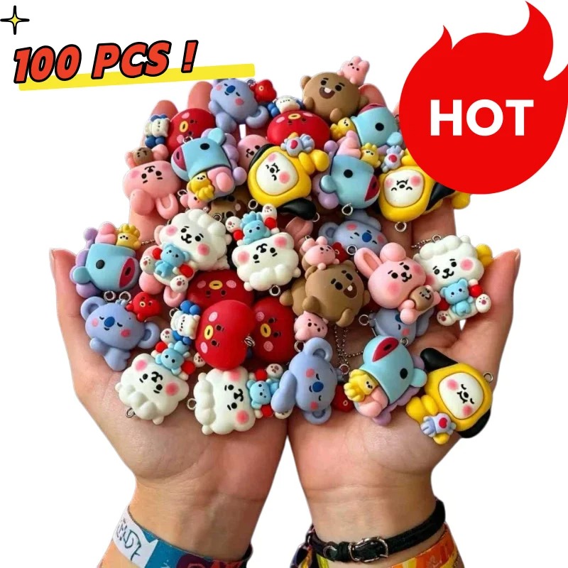 7pcs BT21 Resin Cartoon Charm  - Jewelry Making Resin recension och pris