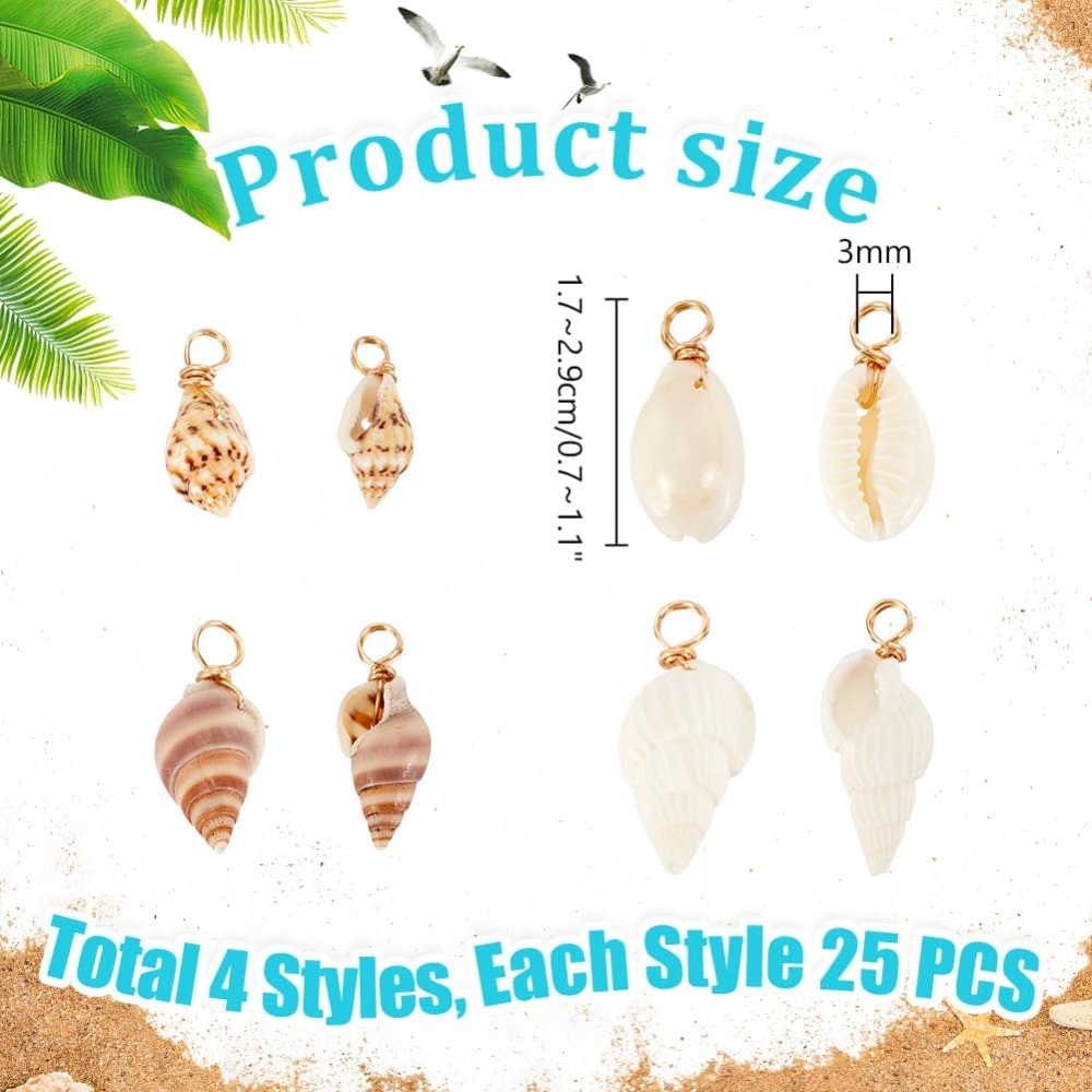 100pcs 4 Styles Natural Shell  - Jewelry Making Kits recension och pris