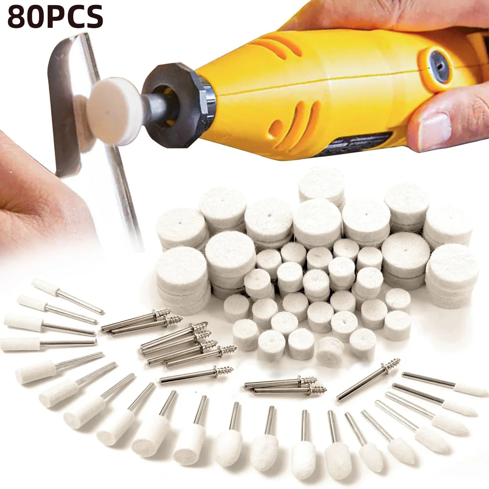 80PCS Wool Felt Buffing Wheel  - Jewelry Making Workshops recension och pris