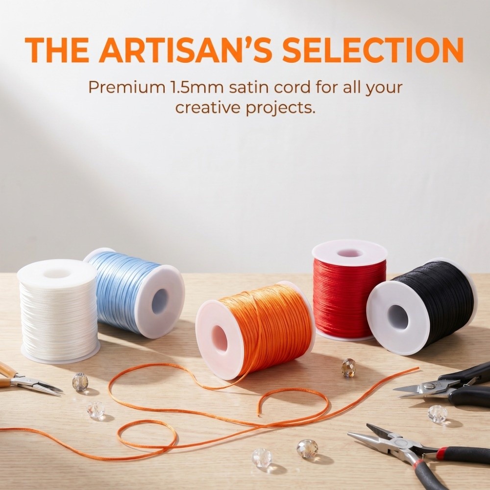 100m Craft String 1.5mm Satin  - Knotting Cord Silk recension och pris
